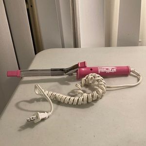 Vintage 80s Pink Wahl Frenzee Zig Zag Z Flat Curling Iron
